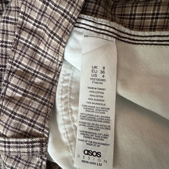 ASOS Petite Design plaid wide leg pant size 4 - Picture 5 of 5